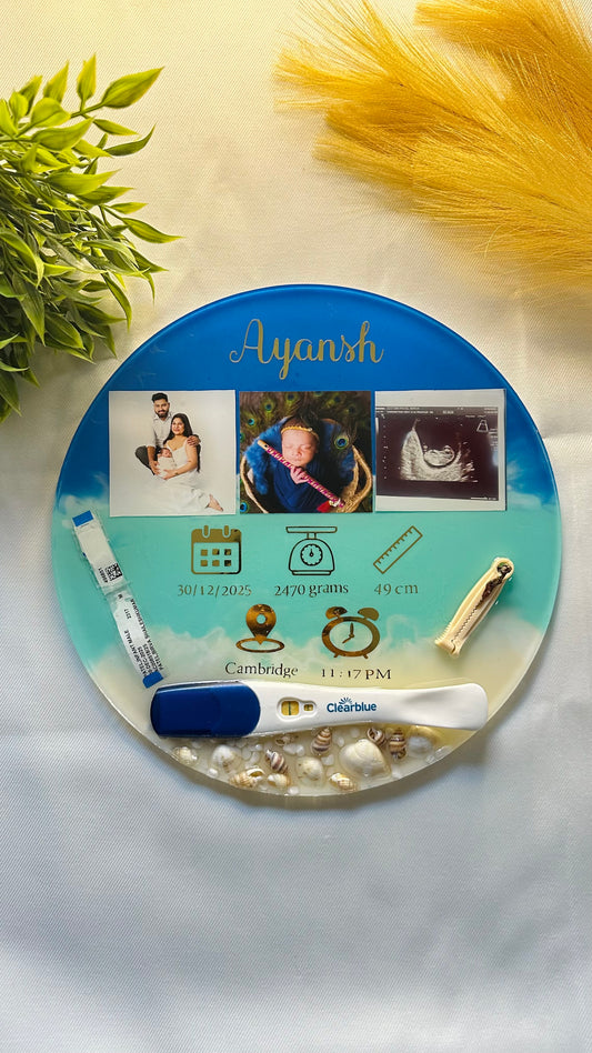 Custom Newborn Resin Baby Frame | Personalized Baby Keepsake Gift