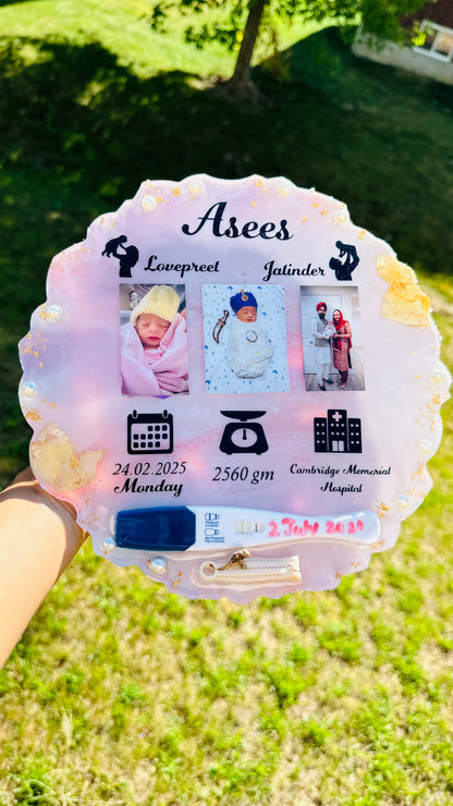 Custom Resin Baby Frame | Personalized Baby Memory Keepsake