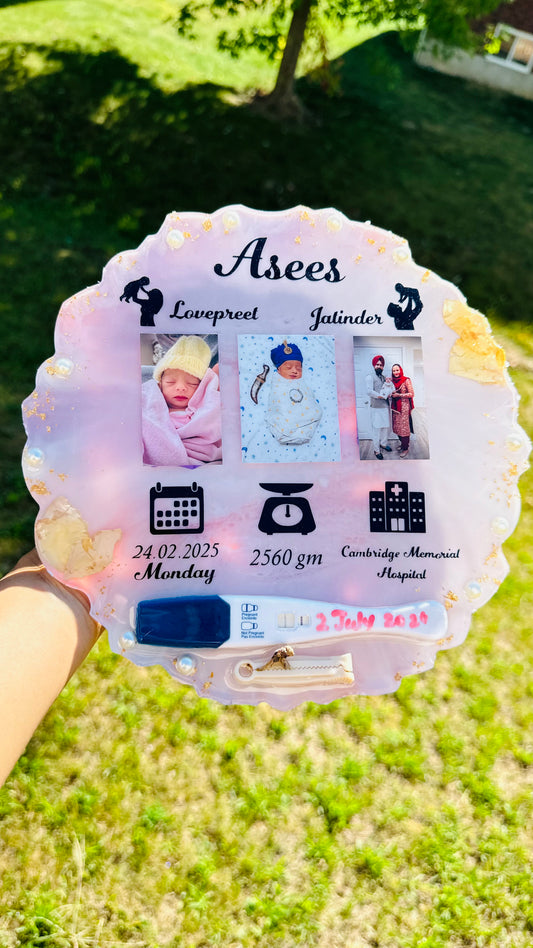 Custom Resin Baby Frame | Personalized Baby Memory Keepsake